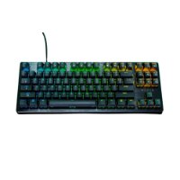 מקלדת גיימינג מכנית Razer Huntsman V3 HE Magnetic Tenkeyless 8KHZ – מקלדת שחורה מוארת בתאורת RGB צבעונית על רקע לבן