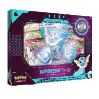 קלפי פוקימון מארז סיכה פרימיום Pokemon TCG Vaporeon VMAX Premium Pin Collection כולם