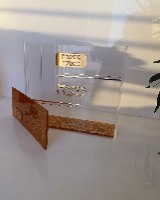 כלי למצה פרספקס שקוף עם נצנצים זהב