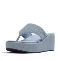 כפכף פלטפורמה וודג' תכלת פיטפלופ FITFLOP
