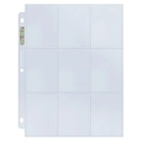 אולטרה פרו 100 דפי אלבום לקלפים - שקוף Ultra Pro Silver Series 9-Pocket Pages