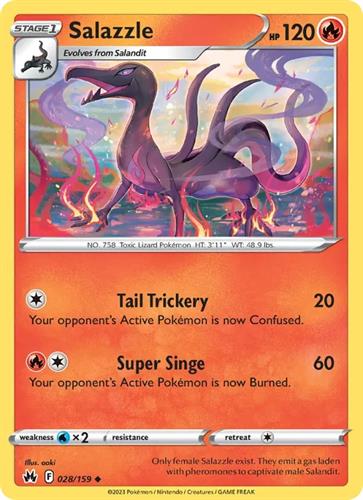קלף בודד single פוקימון - salazzle - Crown Zenith - 028/159