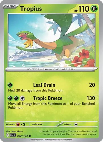 קלף בודד single פוקימון - tropius - Paldea Evolved - 007/193