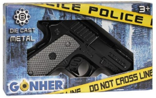 אקדח משטרתי בסגנון ברטה של ​​גונר 8 יריות - Gonher  Beretta Style Police 8 Shot Diecast Cap Gun