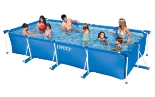 בריכת עמודים מלבנית כחולה | 450X220X84 סמ| מקט 28273| INTEX | קפיץ קפוץ