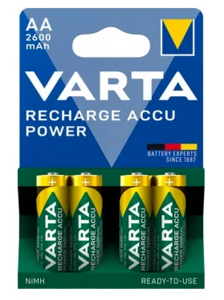 רביעיית סוללות נטענות VARTA AA 2600 Recharge Accu Power