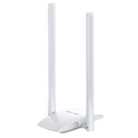 מתאם רשת אלחוטי Mercusys N300 Wireless Mini USB Adapter MW300UH V3 – Wi-Fi פריט בודד לבן עם שתי אנטנות ונורית חיווי ירוקה