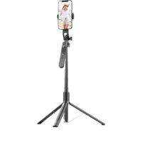 מוט סלפי אוניברסלי Miracase MWSS650 – מוט שחור עומד כחצובה עם טלפון ושלט Bluetooth נשלף