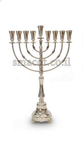 חנוכיה מכסף טהור  רויאל-  חלק - 49 ס"מ -   M