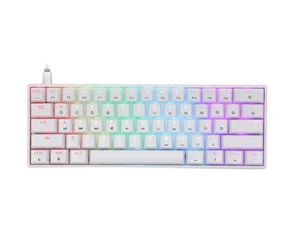 מקלדת גיימינג אופטו־מכנית לבנה SKYLOONG GK61 RGB Glacier Yellow
