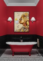 Yellow smoking Frida Kahlo CANVAS