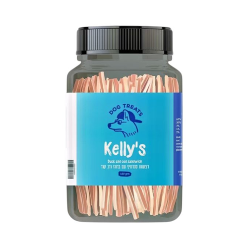 Kelly's קופסה 400 ג' רצועות סנדוויץ ברווז ודג קוד