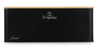 סט קופסאות אחסון מעוצבות Berlinger Haus BH8903 – קופסת לחם שחורה עם מכסה עץ ולוגו Berlinger Haus