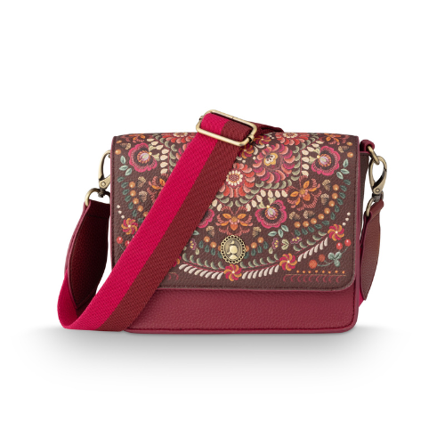 Cross Body דגם FENNA RICAMO אדום כהה מידות 19x6x16 ס"מ של חברת PIP STUDIO