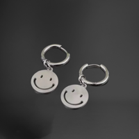 Stainless smiley face earring