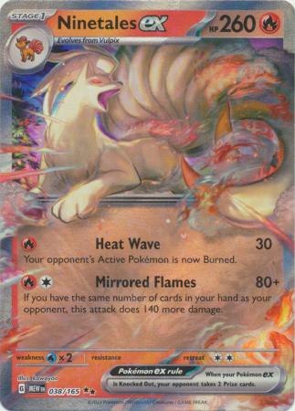קלף פוקימון בודד single - NINETALES EX– 151 – 038/165
