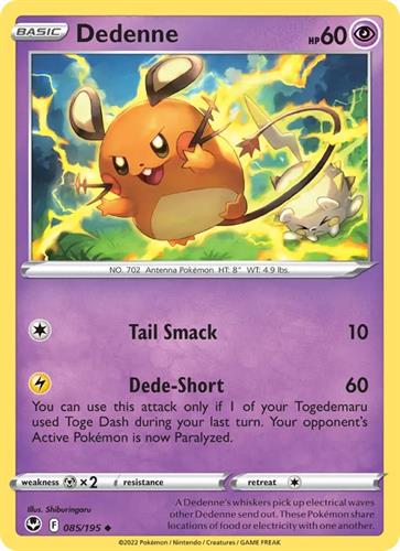 קלף בודד single פוקימון - dedenne - Silver Tempest - 085/195