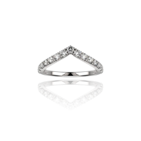 טבעת וי יהלומים - טבעת שורה יהלומים