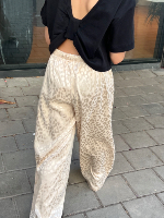 מכנס סטאן מנומר קרע