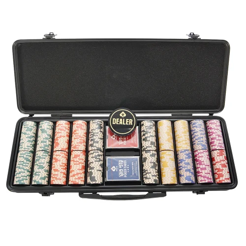 מזוודת פוקר ABS מקצועית 500 ז'יטונים-MONTE CARLO MILLIONS HIGH