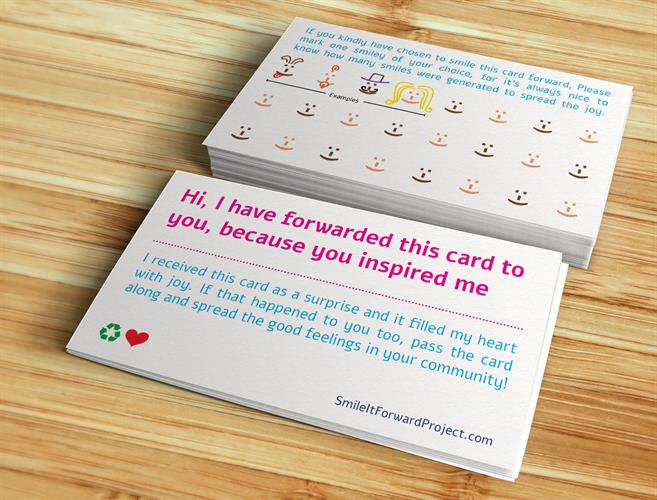 20 Smile it Forward Project Cards - English USA