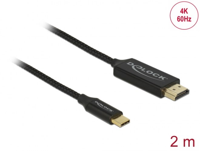 כבל מסך Delock Coaxial USB cable Type-C to HDMI 4K 60 Hz 2 m