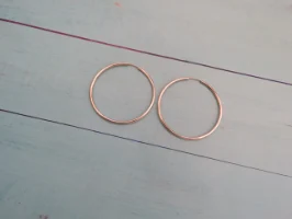 עגילי חישוק זהב גדולים 35 מ"מ