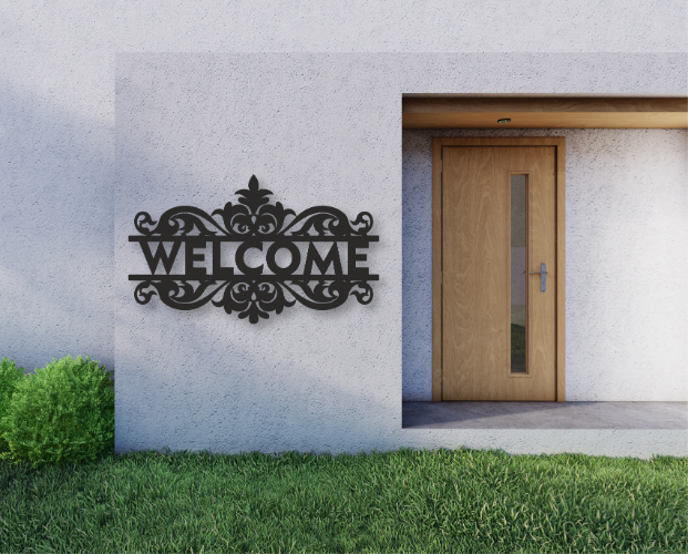 שלט כניסה Welcome מלכותי