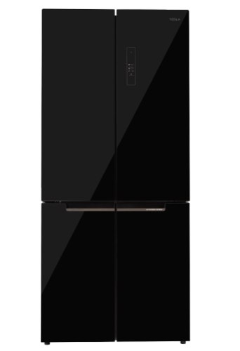 מקרר טסלה Tesla 4 דלתות זכוכית שחורה RF5100FMBEIS