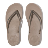 Fit Flop Iqushion Multi Crystal Ergonomic Flip Flops aumbre gray אייקושין מולטי ספרקל אפור אומברה