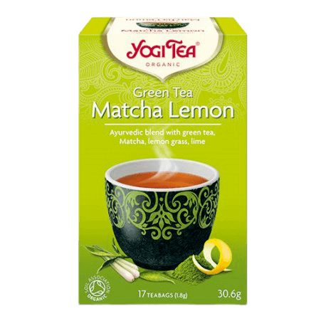 תה יוגי MATCHA LEMON ירוק מאצה לימון אורגני בפיקוח אגיאור