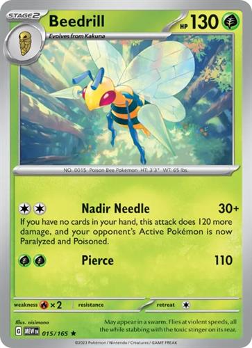 קלף בודד single פוקימון - beedrill - 151 - 015/165