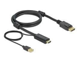 כבל מסך Delock HDMI to DisplayPort 1.2 Cable 4K 30 Hz 3 m