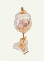סט קידוש גביע רוזין  דגם חלק- כסף טהור משולב זהב טהור