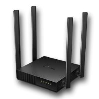 ראוטר TP-Link Archer C54 AC1200 Dual Band Wi-Fi Router – הראוטר השחור עם ארבע אנטנות עומדות ו-5 נוריות חיווי ירוקות 2 4GHz