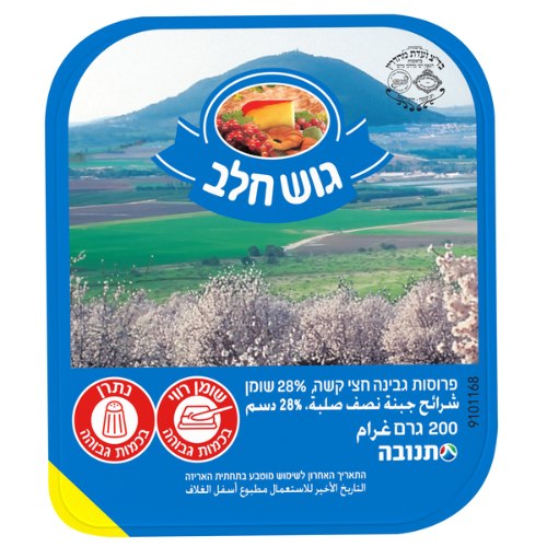 גוש חלב פרוסות גבינה חצי קשה 28%