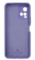 כיסוי סיליקון סגול עבור Miracase Vivo Y21/Y33 – פריט בודד מציג את פנים הכיסוי הסגול וחיתוכי המצלמה