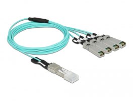 כבל אופטי אקטיבי Delock Active Optical Cable QSFP+ to 4 x SFP + 3 m