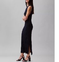 CALVIN KLEIN Women's Dress Sz XL Ribbed Maxi Black
