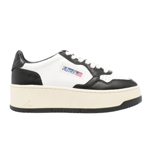 Autry Medalis tPlatform Low Sneakers Black white Toe