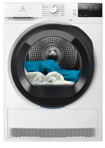 מייבש כביסה 9 ק"ג Heat Pump דגם EDH6295BM אלקטרולוקס Electrolux
