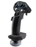 בקר טיסה ללא בסיס Thrustmaster Sol-R 3 AVA Add-On Grip PC – גריפ שחור עם כפתורים גלגלת ופרטים כחולים על רקע לבן