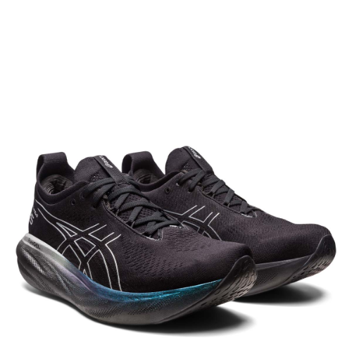 ASICS GEL NIMBUS 25 PLATINUM WOMEN BLACK SILVER אסיקס ג'ל נימבוס 25 פלטינום נשים שחור כסף משולב