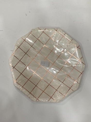 צלחות נייר לבן רוז גולד מיני 10 יח