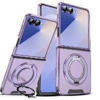 כיסוי חזק מעוצב עם טבעת אחיזה לסמסונג פליפ SAMSUNG FLIP 7 סגול