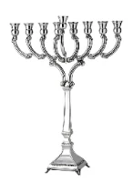 חנוכיה מכסף טהור דגם p3 חלק