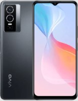 סמארטפון VIVO Y76 5G 8GB+128GB – טלפון סלולרי אפור אחד המוצג בזווית עם מסך מואר ורקע צבעוני Bluetooth