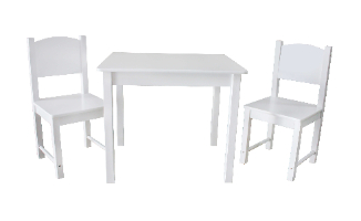 שולחן וכיסאות לילדים סט צבע לבן
