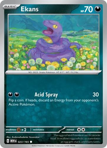 קלף בודד single פוקימון - ekans - 151 - 023/165