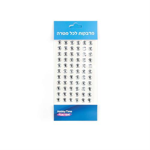 אבני שיבוץ דביקות 10 מ"מ צבע שקוף